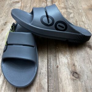 Oofos OOahh Sport Slide (Unisex) $70.00 Matrix Slate Mens 14